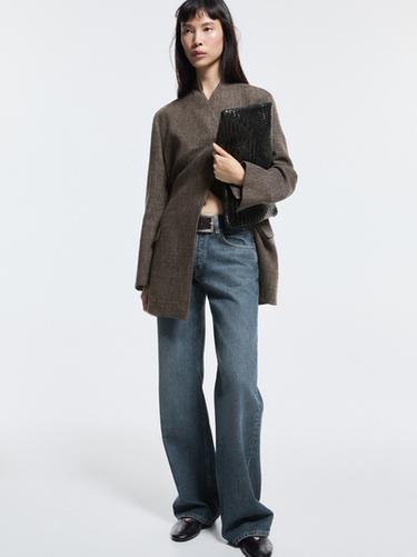 Zara Mid-rise wide-leg jeans - Mid-blue