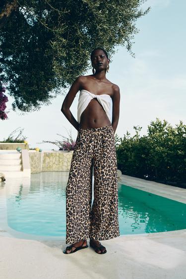 FLIESSENDE PALAZZOHOSE - Leopardenprint von Zara