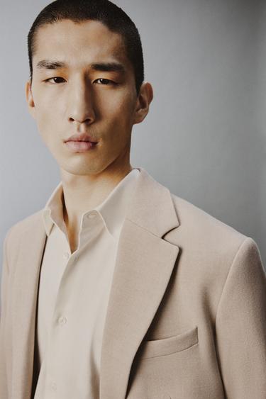 SLIM FIT SUIT BLAZER - Sand / Marl by Zara
