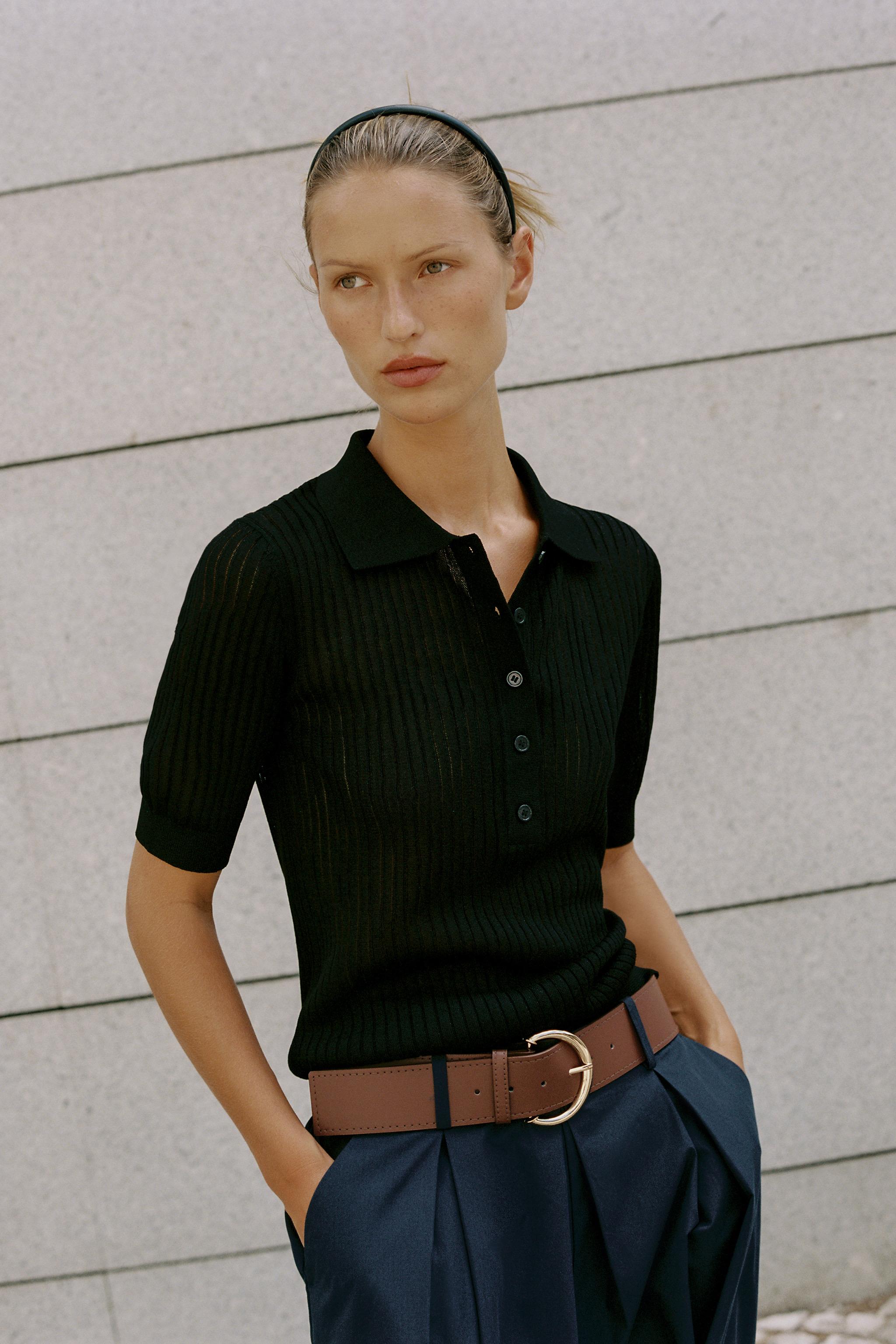 Женские брюки Zara BELTED CULOTTES — фото 7