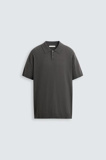 POLO PUNTO CANALÉ - Gris antracita de Zara