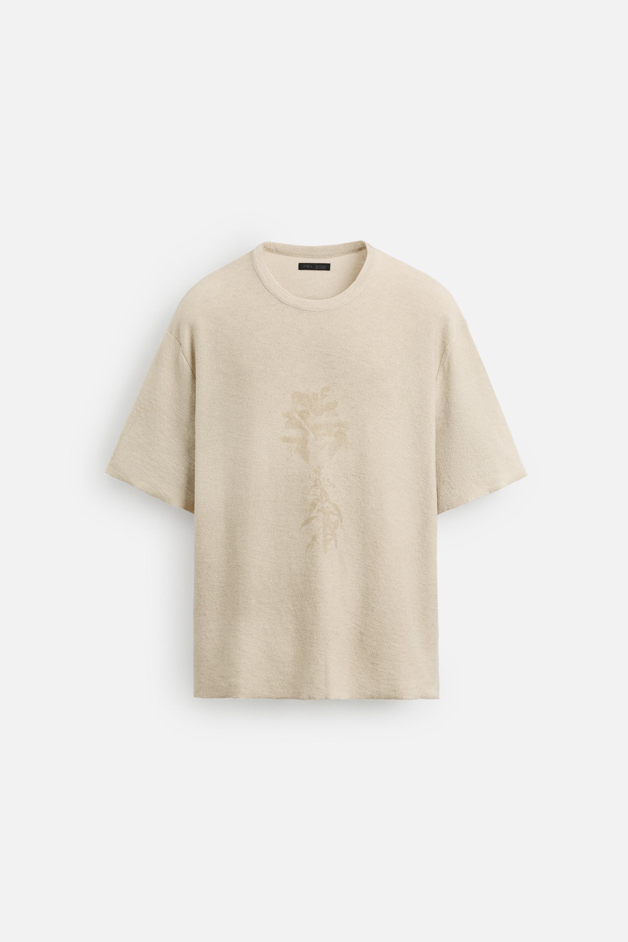 ★ドイツ発*ZARA*新作*SPRAYプリントニットTシャツ★ SPRAY PRINT KNIT T-SHIRT - Black | ZARA United States