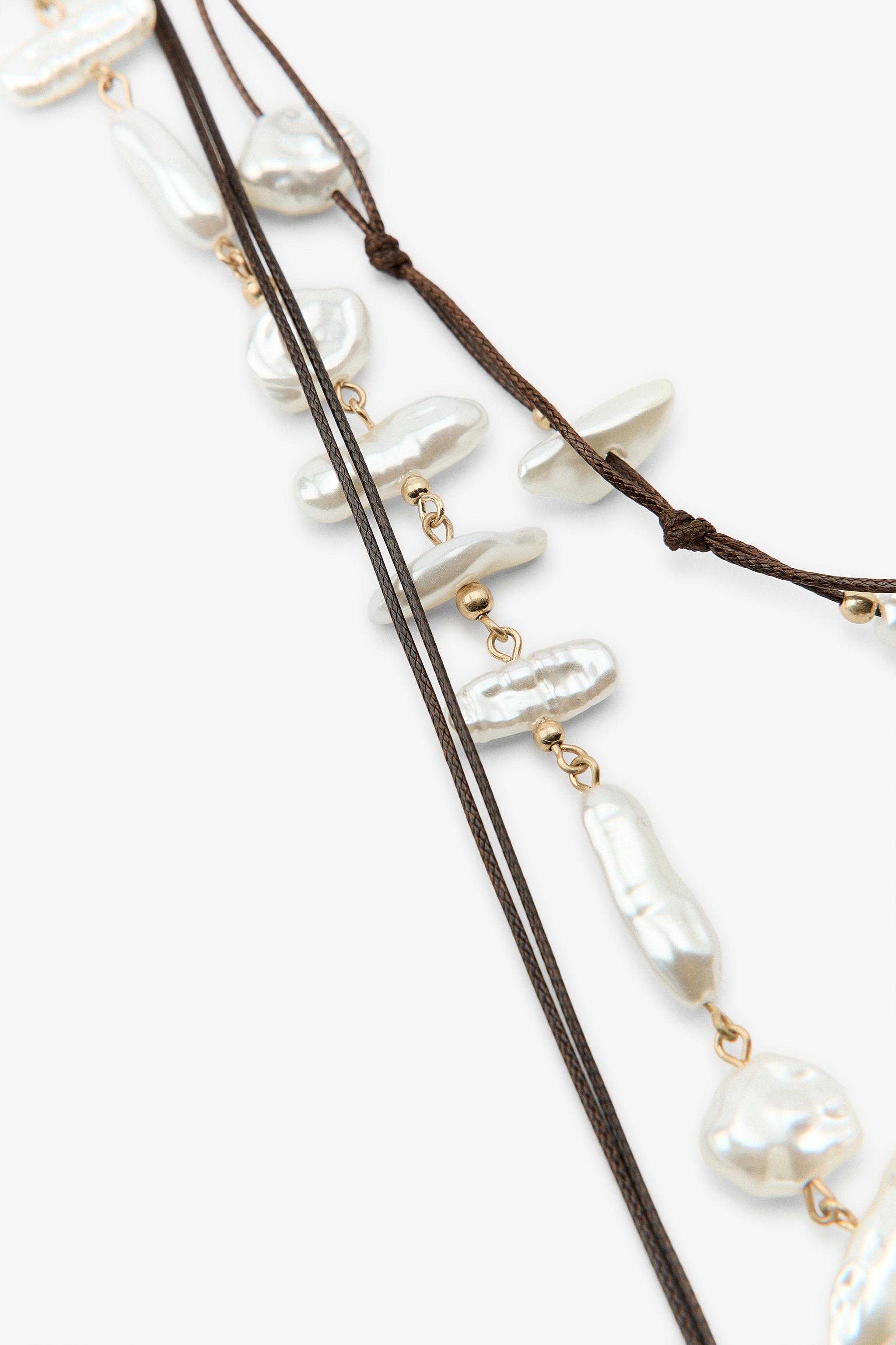 ZARA 2-PACK PEARL SHELL BELTS NWT 2-PACK BELT WITH FAUX PEARLS AND SHELLS - 109 | ZARA Thailand main image 2