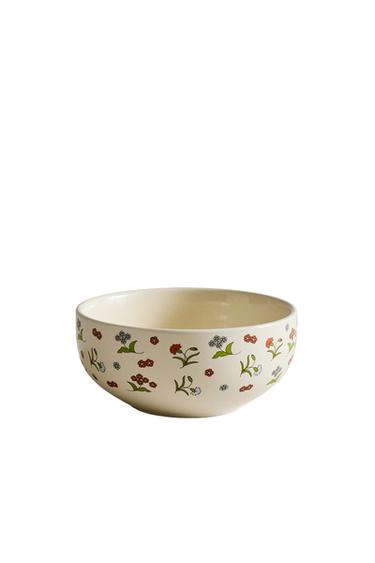 KIDS' FLORAL STONEWARE BOWL - Multicoloured Zara