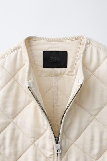 VESTE MATELASSÉE ZIPPÉE - Écru de Zara - Image 6