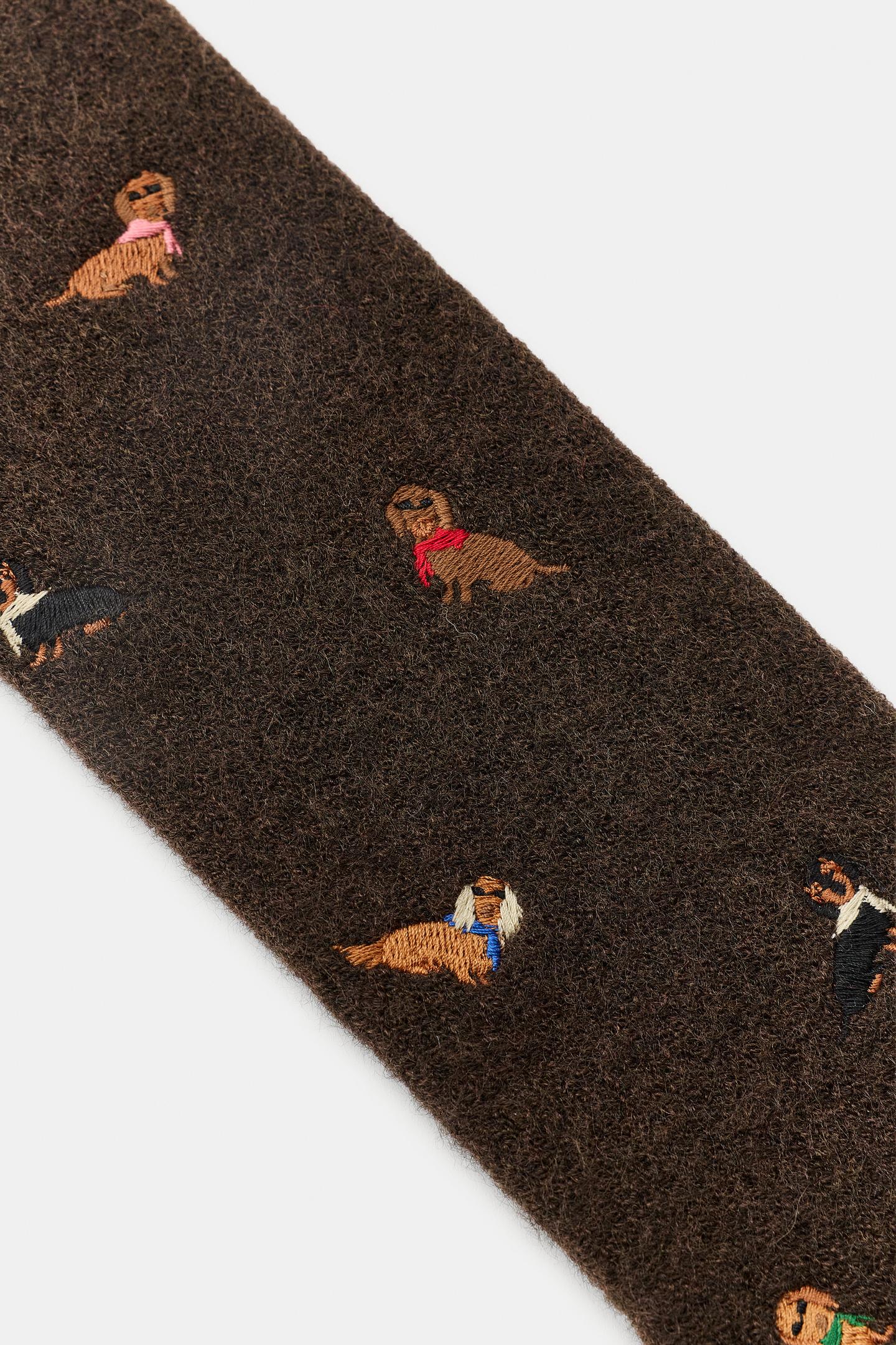 Женские перчатки Zara Dog Embroidered Mittens, цвет: Коричневый — фото 7
