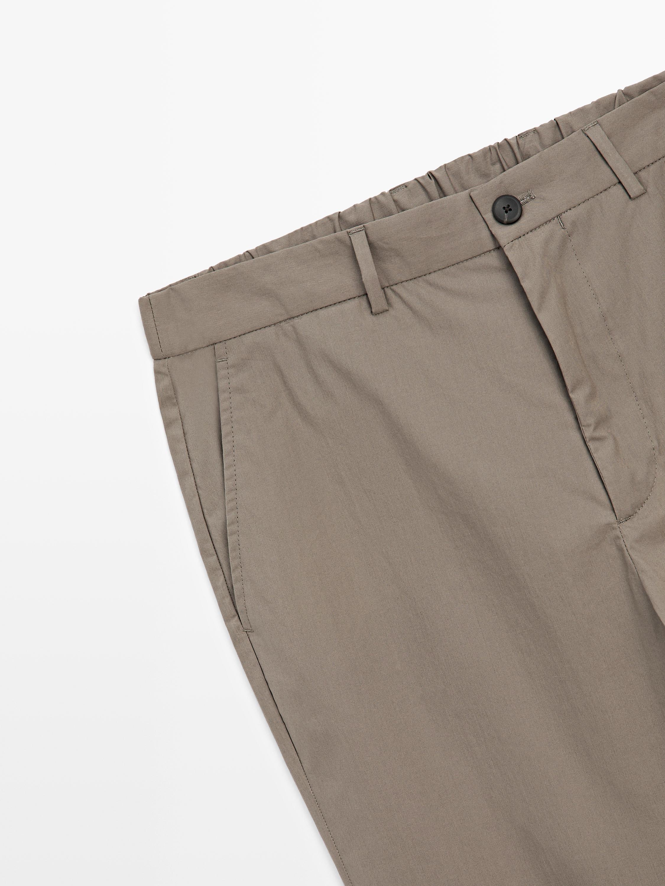 Jogger fit poplin trousers