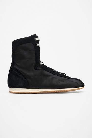 SPORTY HIGH-TOP TRAINERS - Black by Zara