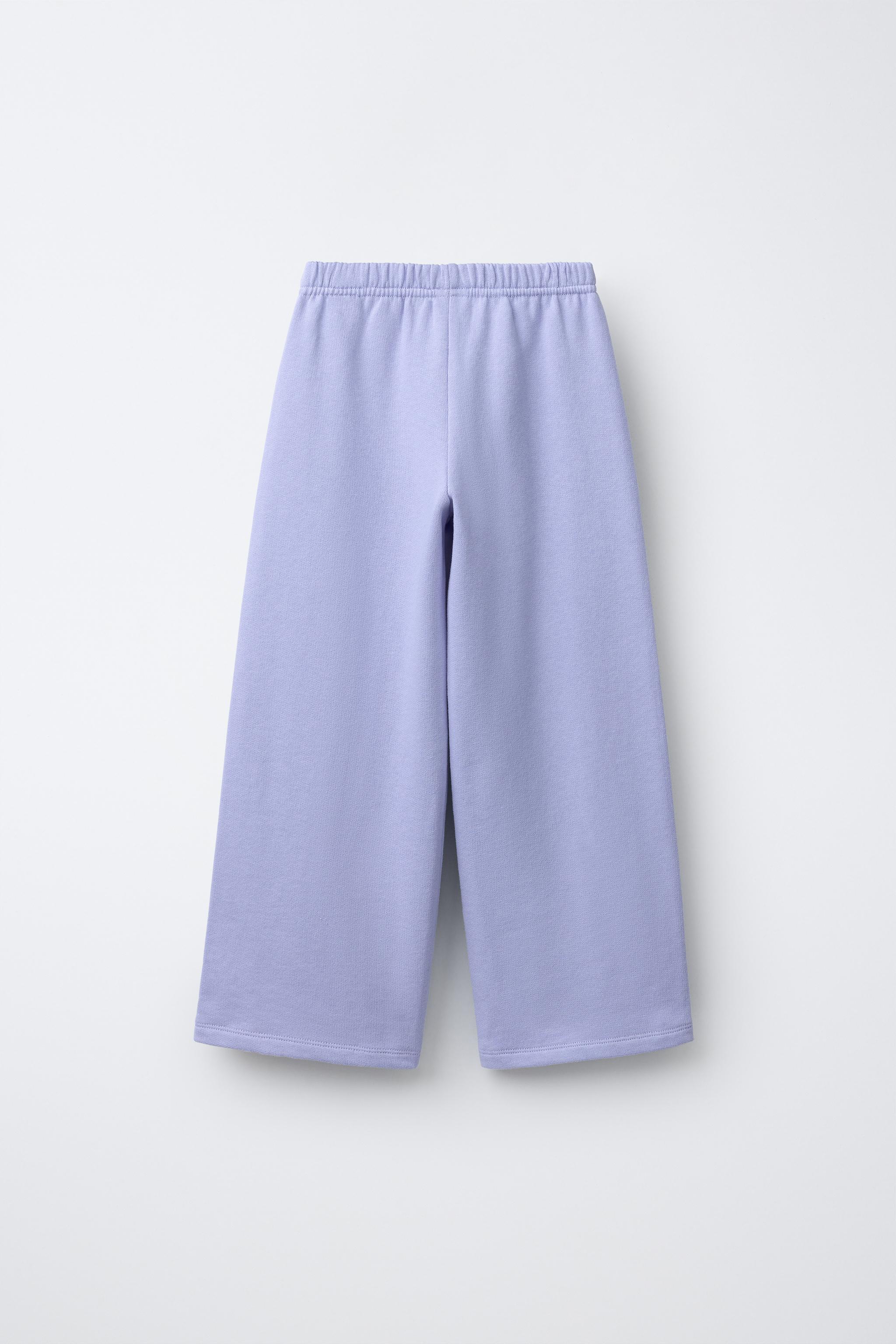 WIDE LEG TEXT PANTS - Blue | ZARA United States