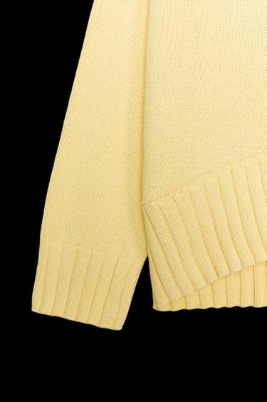 JERSEY PUNTO BAJO ASIMÉTRICO - Amarillo de Zara