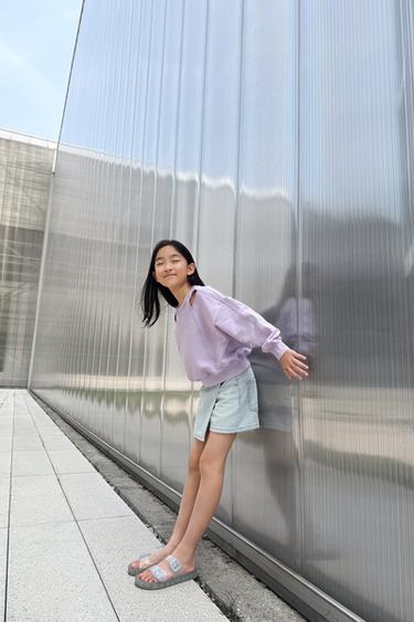 Zara 針扣泳池拖鞋 - 米白色
