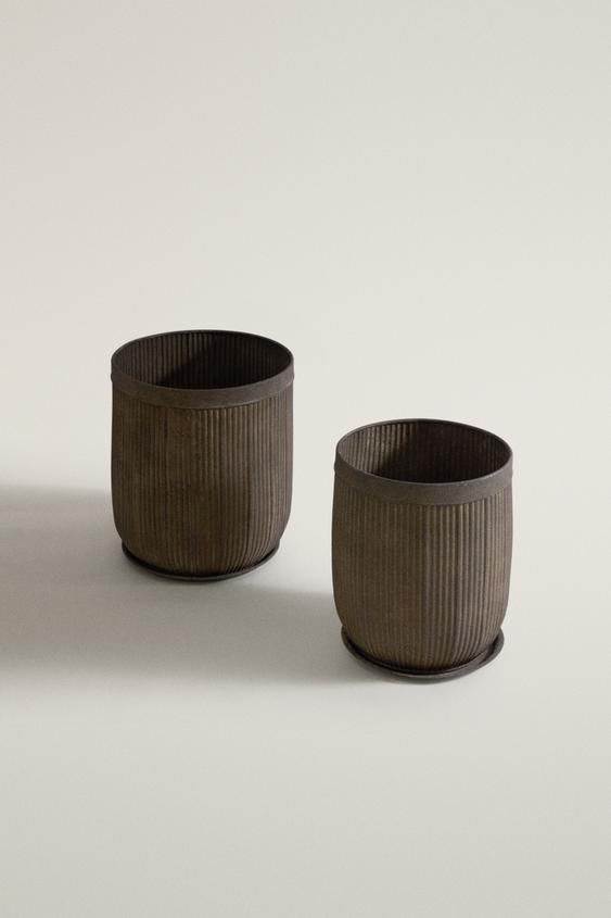 METAL FLOWERPOT - Metal brown by Zara - Image 0