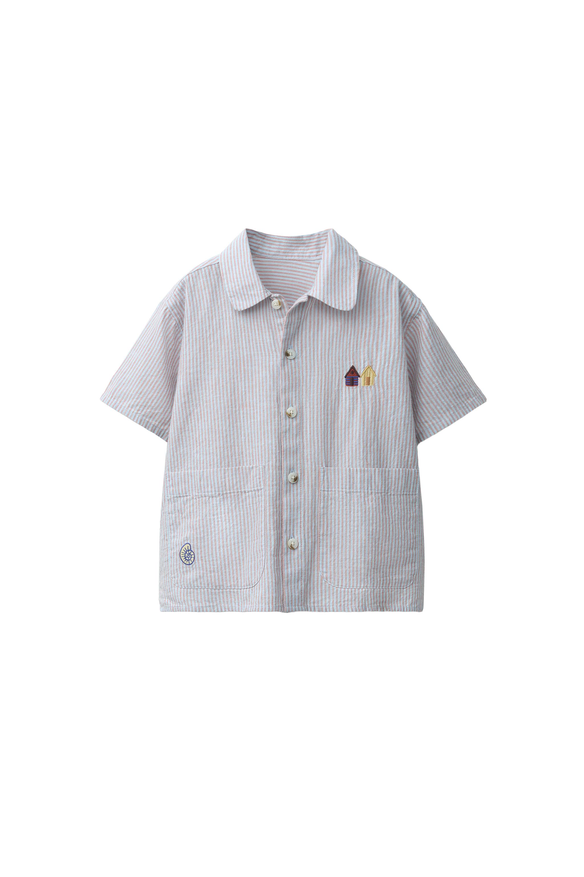 刺繍ストライプシャツ - パステルブルー | ZARA Japan / 日本