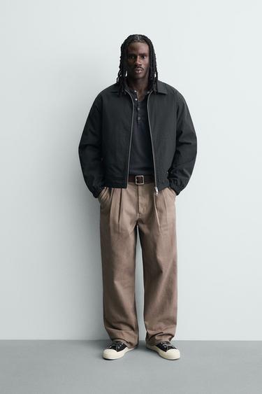 RELAXED FIT TECHNICAL JACKET - Black by Zara