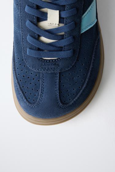 LEATHER BAREFOOT SNEAKERS - Blue by Zara - Image 4