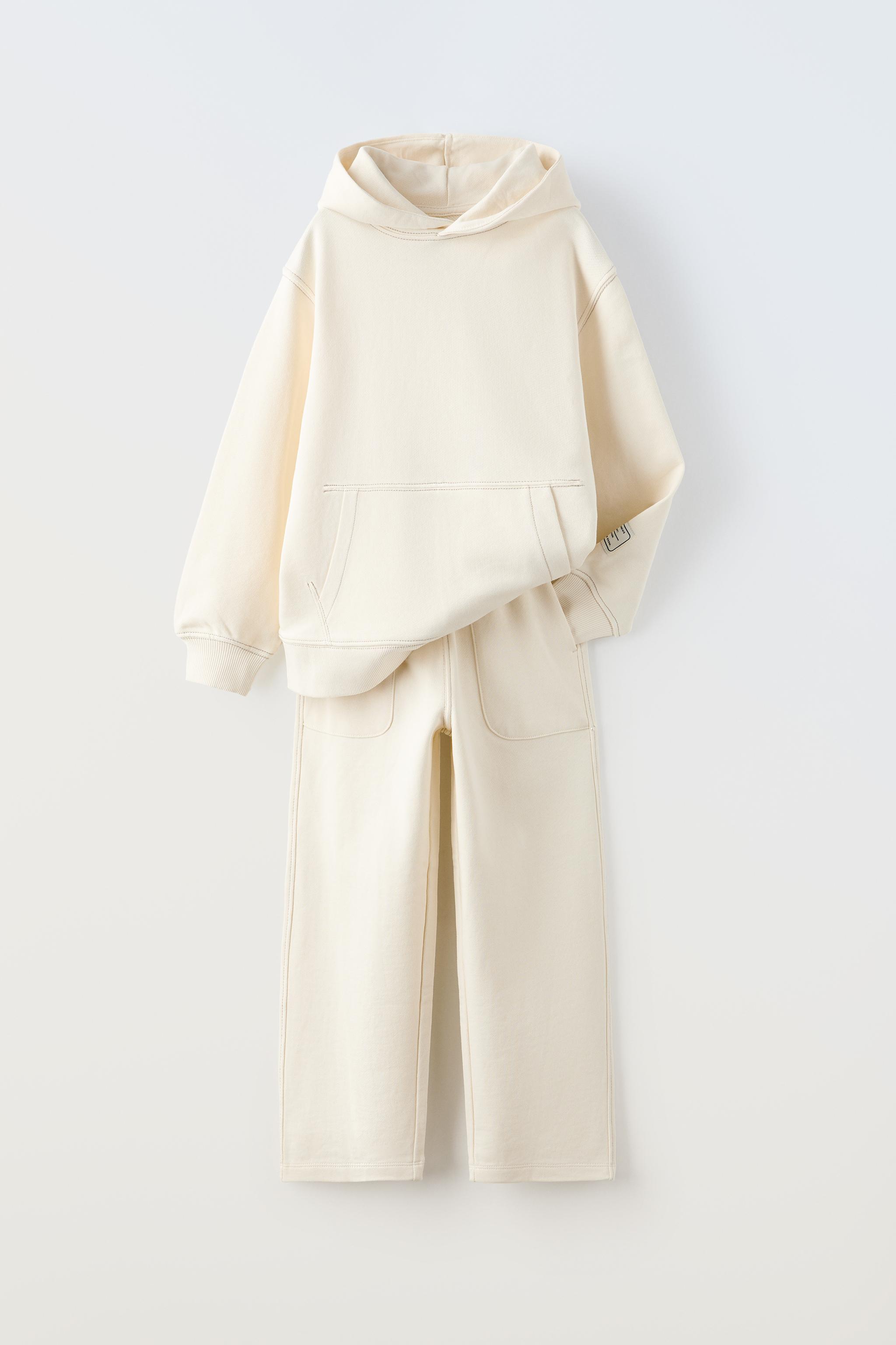 PLUSH TOPSTITCHED HOODIE AND TROUSERS CO-ORD