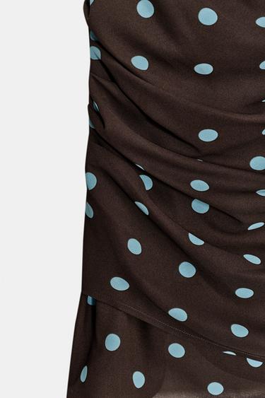 ROBE MINI À POIS - Marron-Bleu de Zara - Image 7