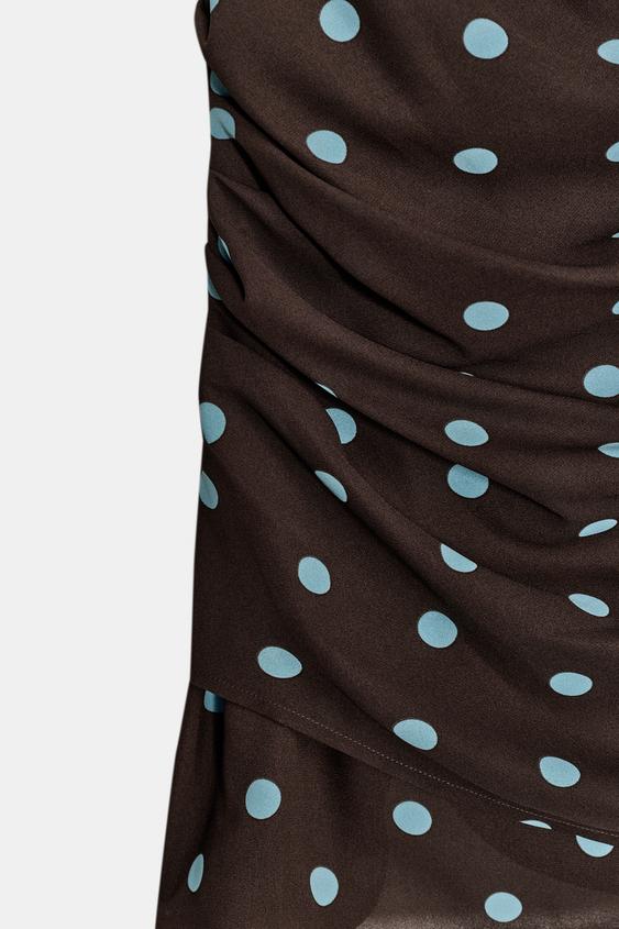 zara polka dot dress brown The Brown Polka Dot Dress Trend Is Taking Over Zara and M&S