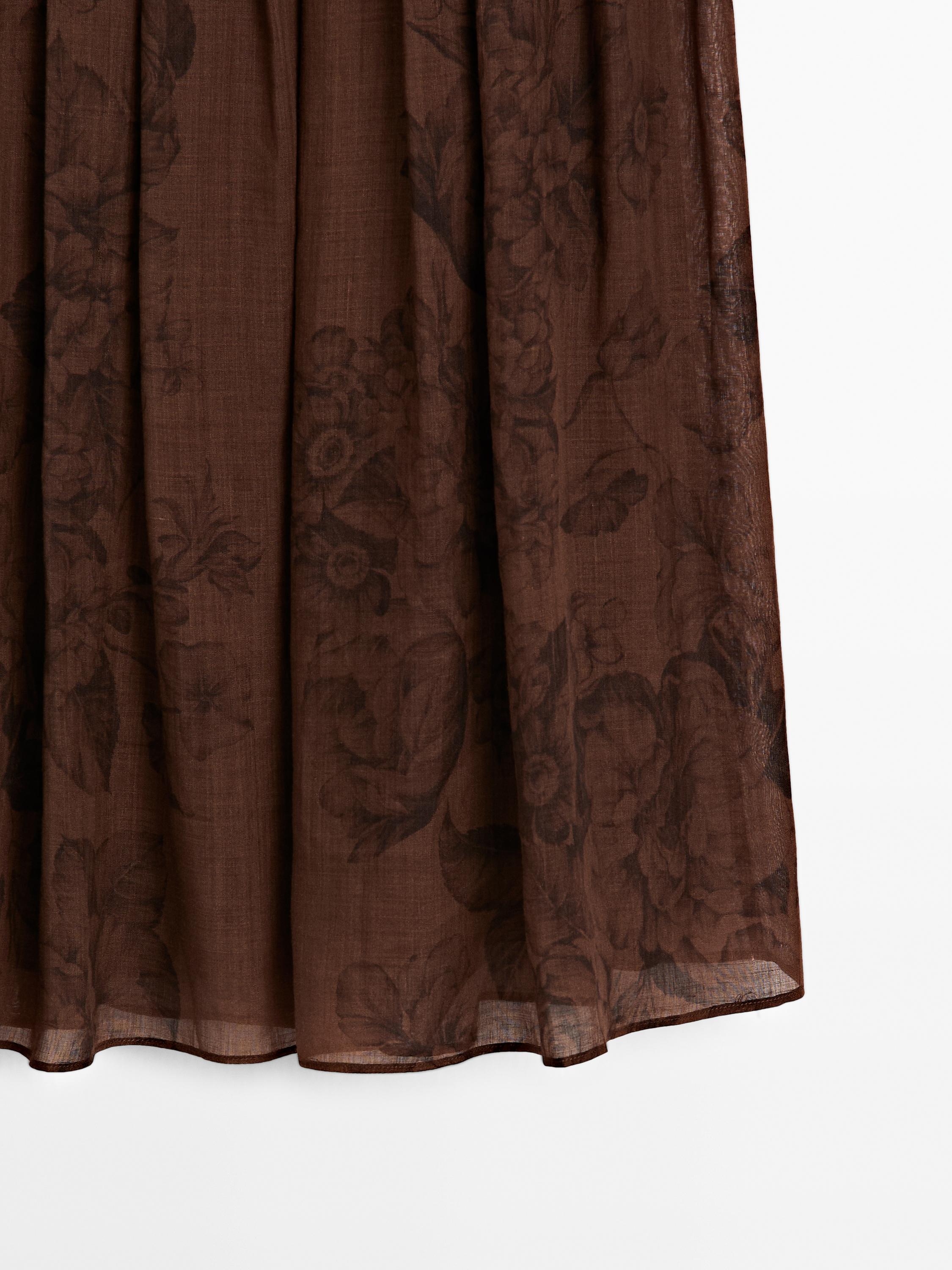 Jupe midi ample imprimé fleurs