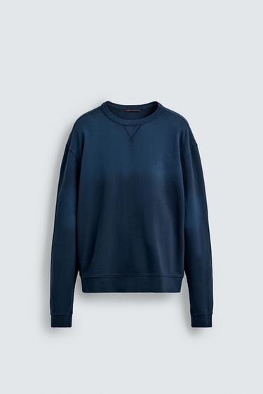 FADED CREW NECK SWEATSHIRT - Blue by Zara - Image 6