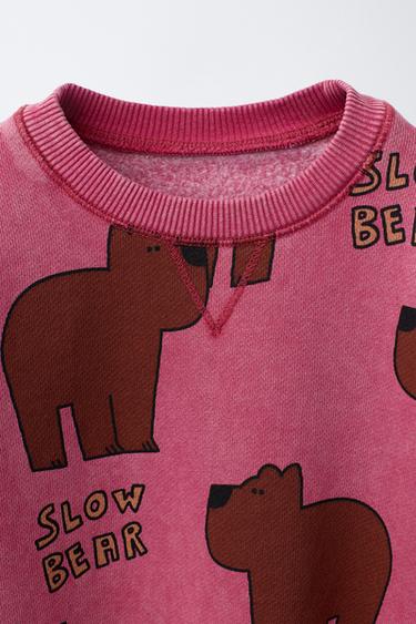 BEAR PRINT SWEATSHIRT - Chalk pink by Zara - Image 2