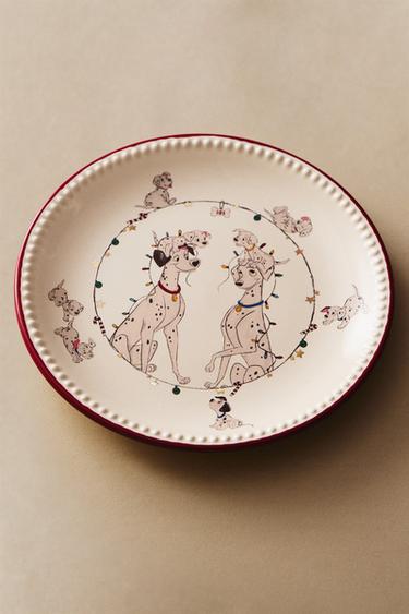 101 DALMATIANS ©DISNEY CHRISTMAS STONEWARE DESSERT PLATE - Multicoloured by Zara