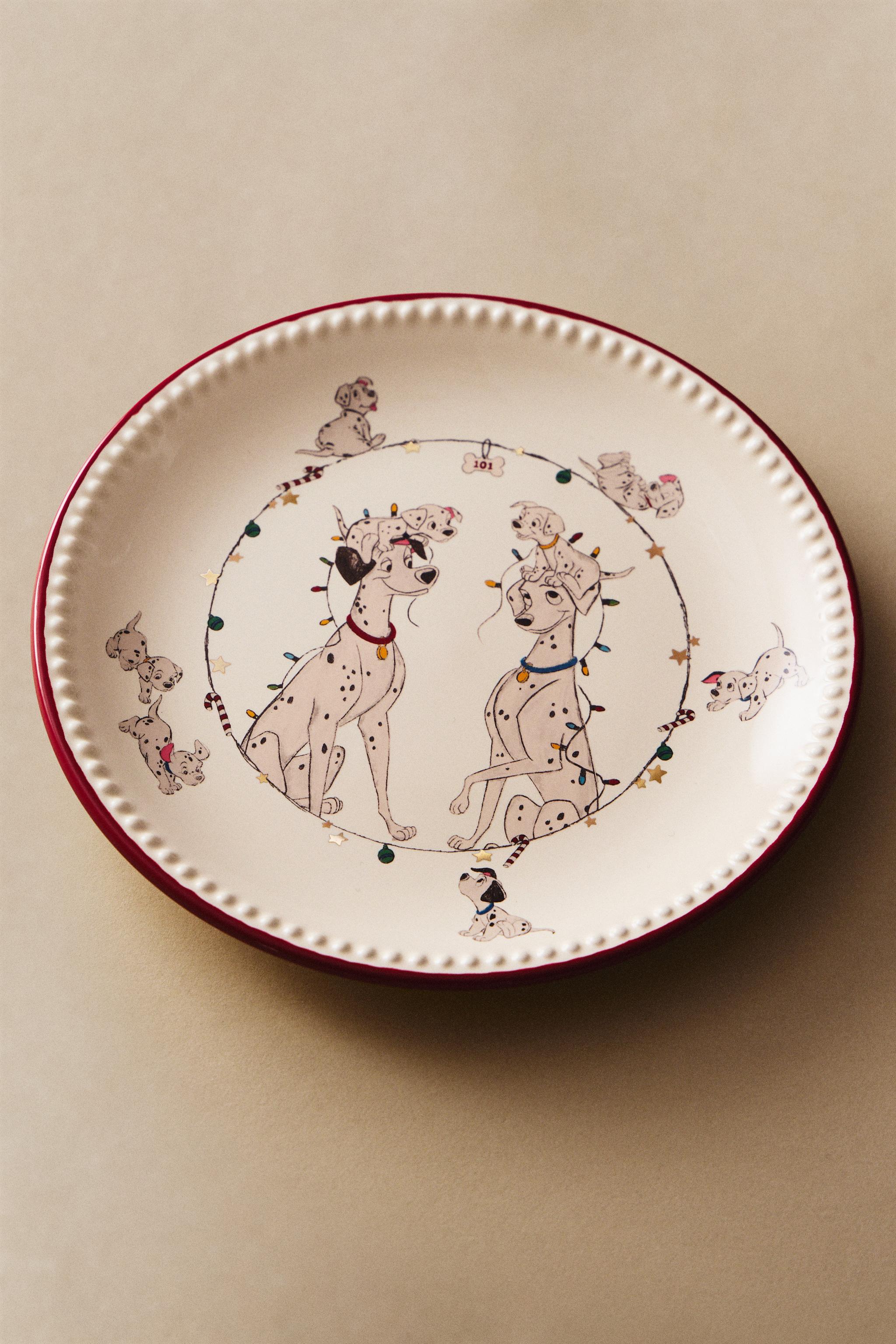 101 DALMATIANS ©DISNEY CHRISTMAS STONEWARE DESSERT PLATE