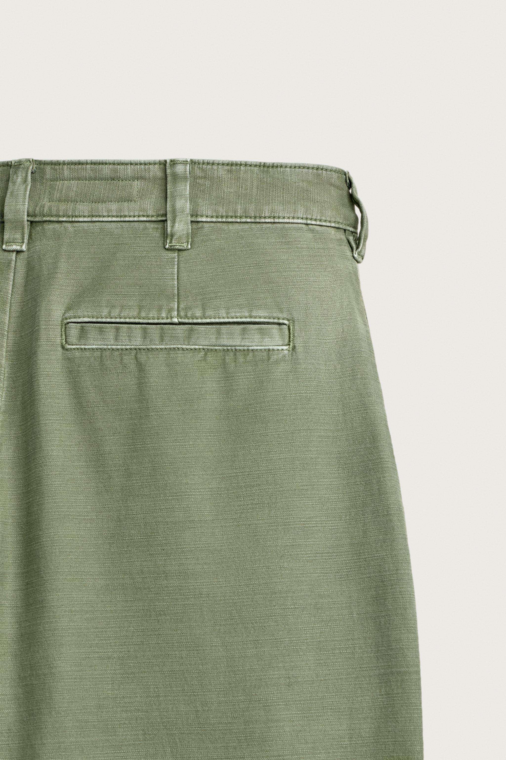 Мужские джинсы Zara BAGGY FIT PLEATED CHINO PANTS — фото 9