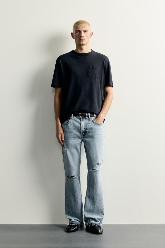 RIPPED FLARE JEANS - Light blue de Zara - Imagen 0