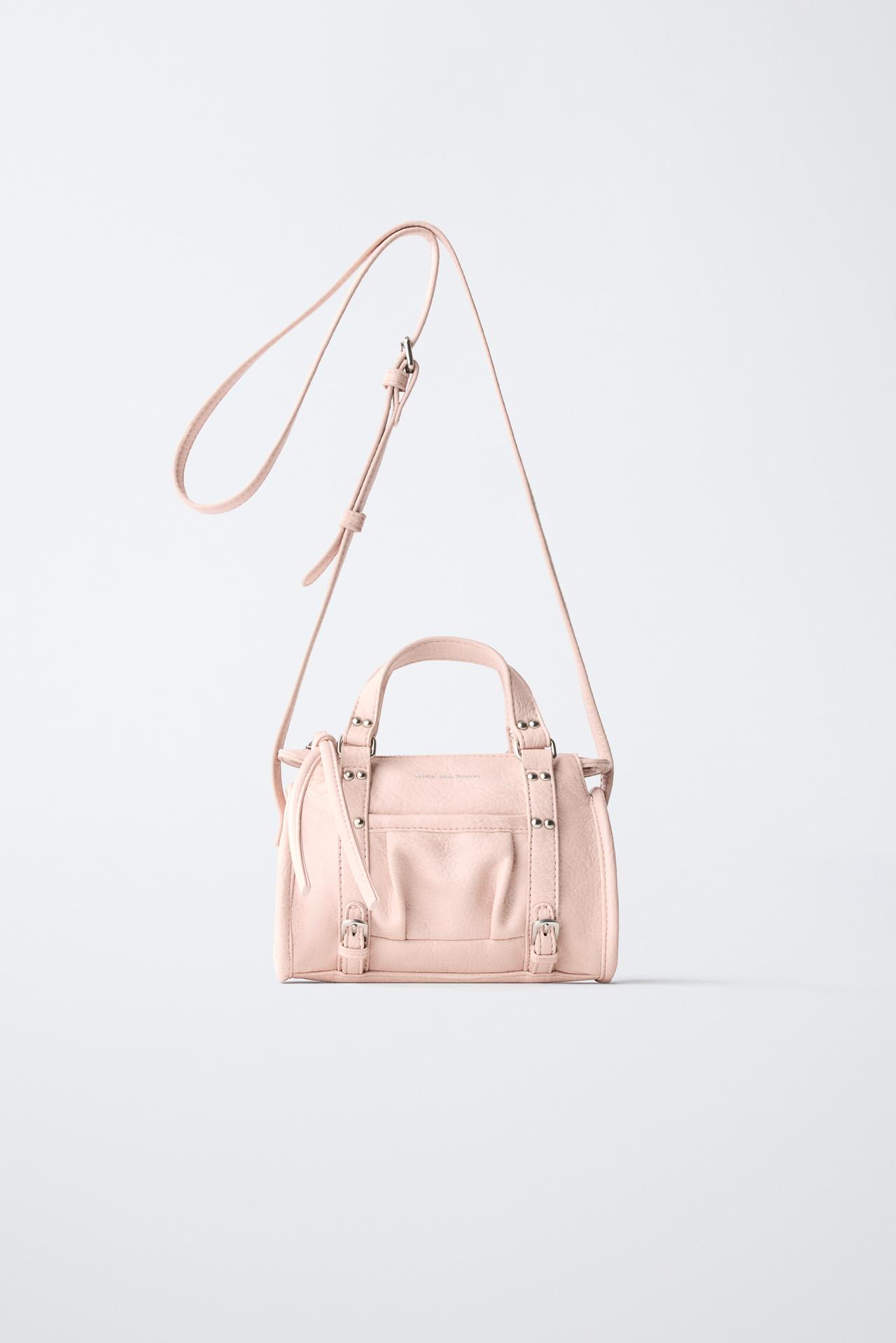 STUDDED CROSSBODY BAG — Pink