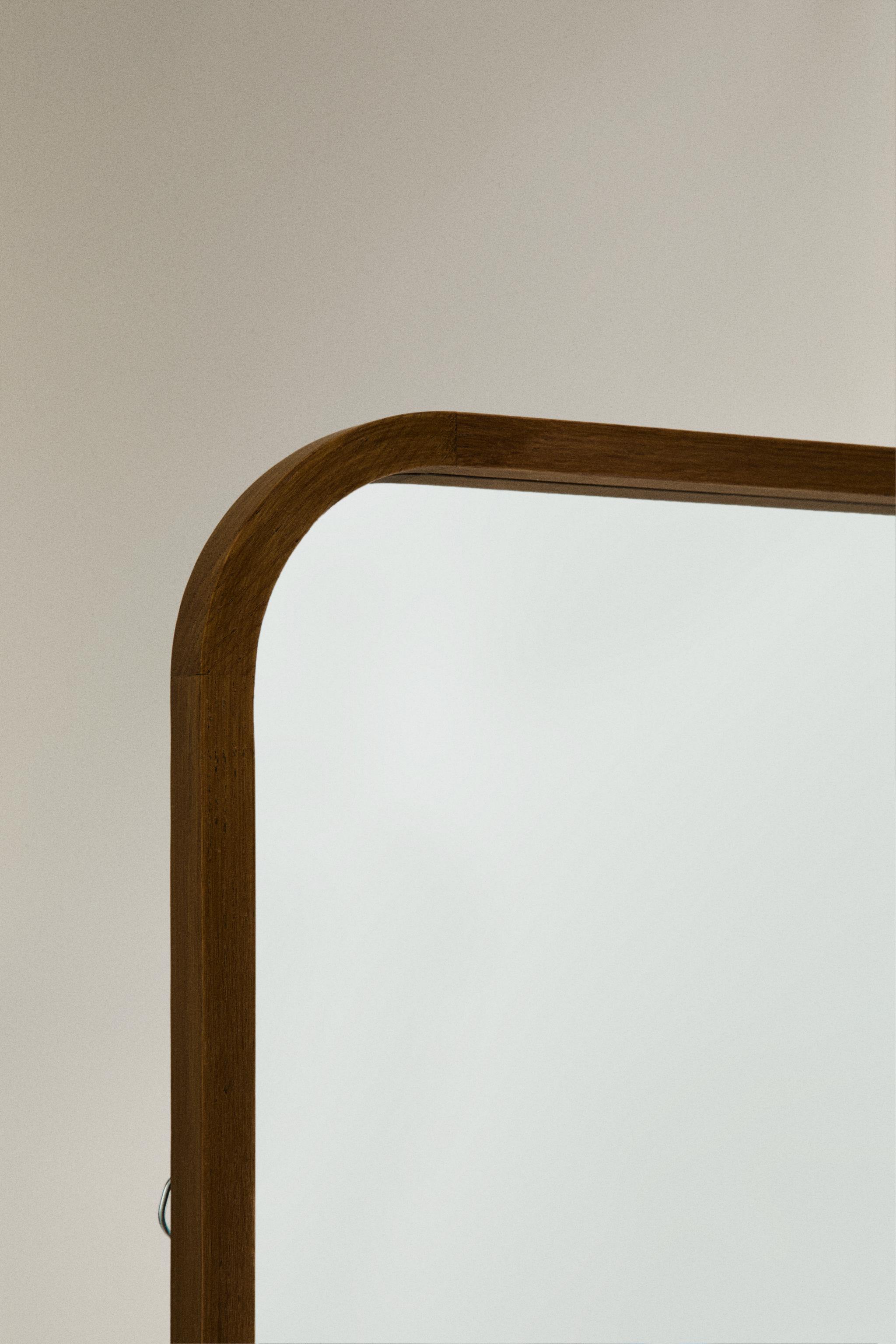 LARGE ROUNDED BORDER FULL LENGTH MIRROR — Brown