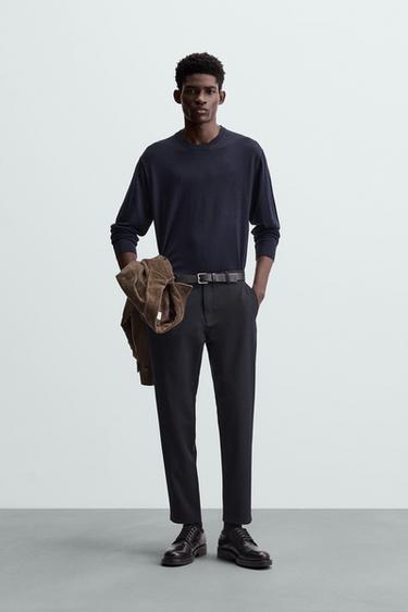 PANTALÓN ESTRUCTURA CONFORT - Marino oscuro de Zara - Imagen 0