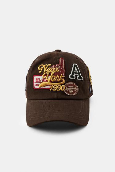 CAPPELLO SAIA RETE RICAMI TOPPE - Marrone di Zara
