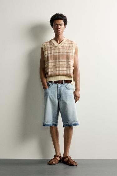 RELAXED FIT DENIM BERMUDA SHORTS - Light blue by Zara - Image 0