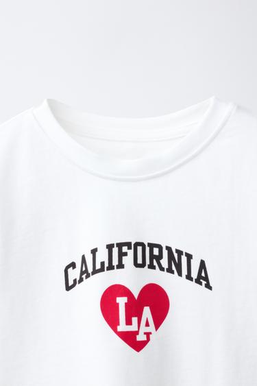 T-SHIRT À INSCRIPTION IMPRIMÉE - Blanc de Zara - Image 3