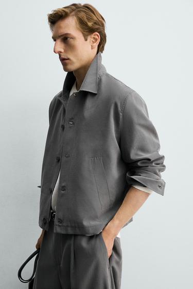 FLUID BOXY FIT OVERSHIRT - Taupe grey by Zara - Image 6