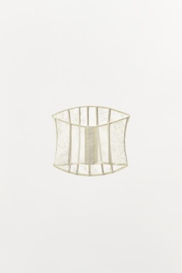 Zara LIMITED EDITION LACE CORSET - ecru-white