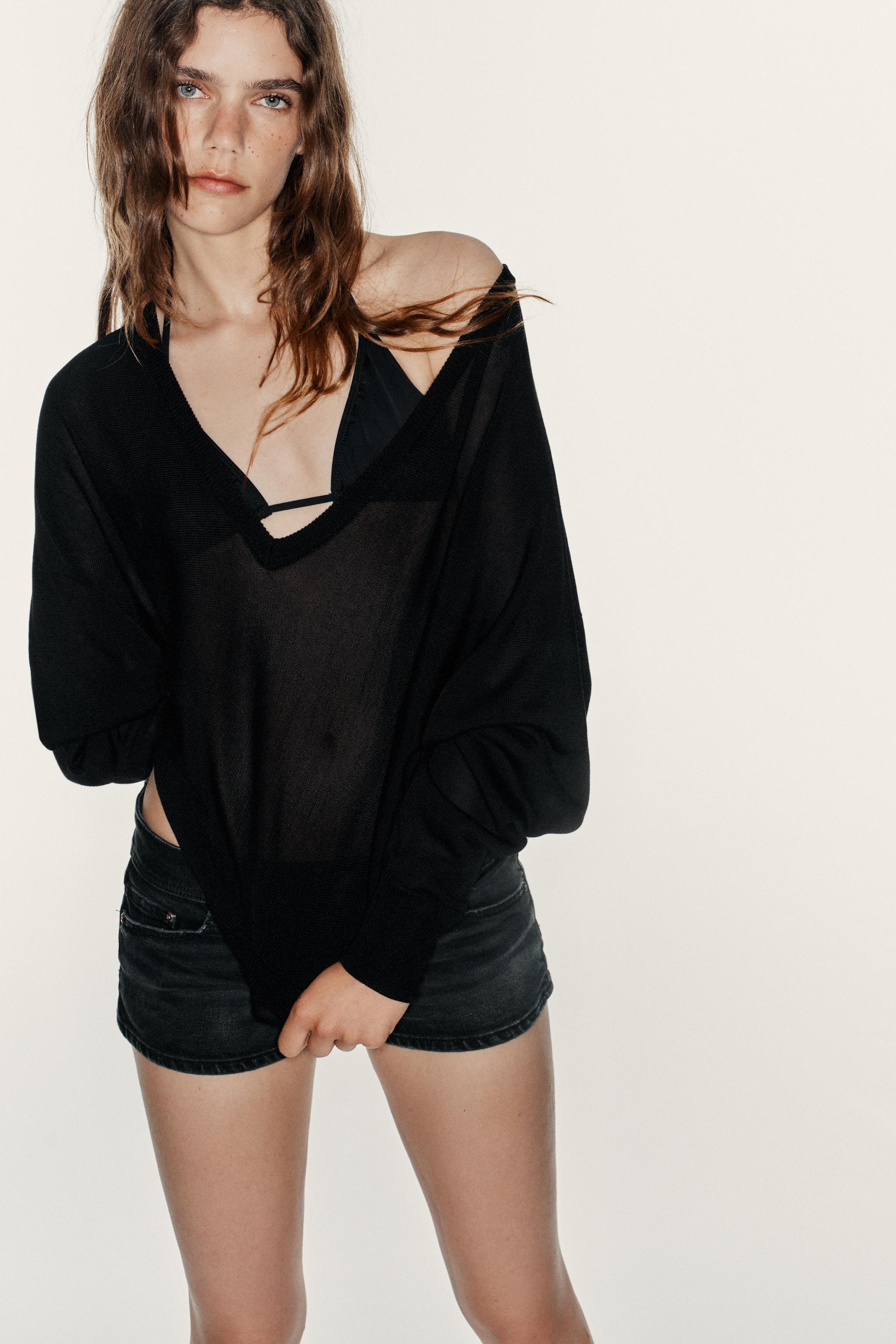 Женские шорты Zara TRF LOW-RISE DENIM MINI SHORTS — фото 2