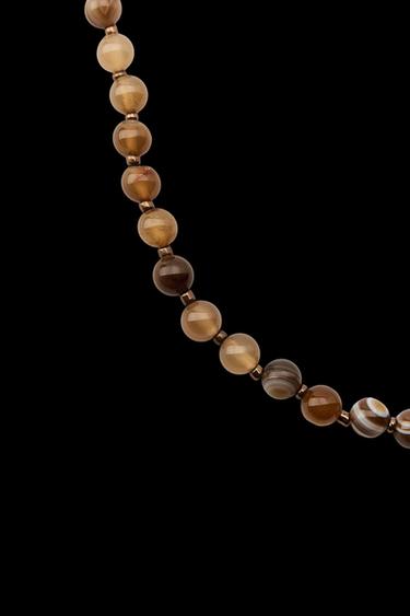 COLLAR BOLAS PIEDRAS - Marrón de Zara