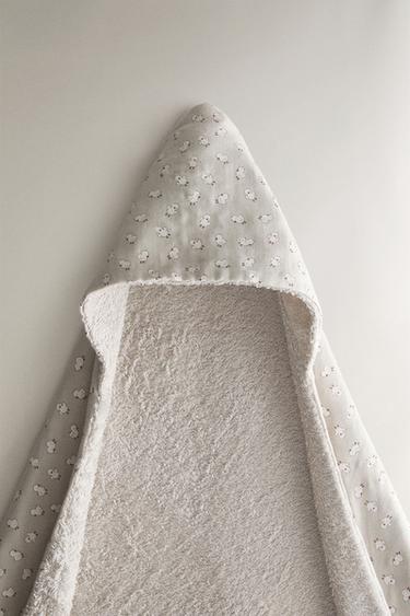 BABY MUSLIN CHICKS HOODED BATH TOWEL - رمادي الخاص بـ Zara - صورة 0