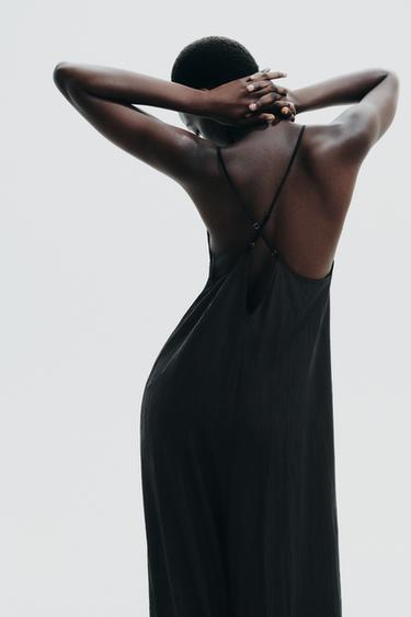 FLOWY TEXTURED JUMPSUIT - Black by Zara - Image 4