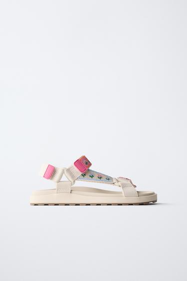 BEADED TECHNICAL SANDALS - Ecru White by Zara - Image 0