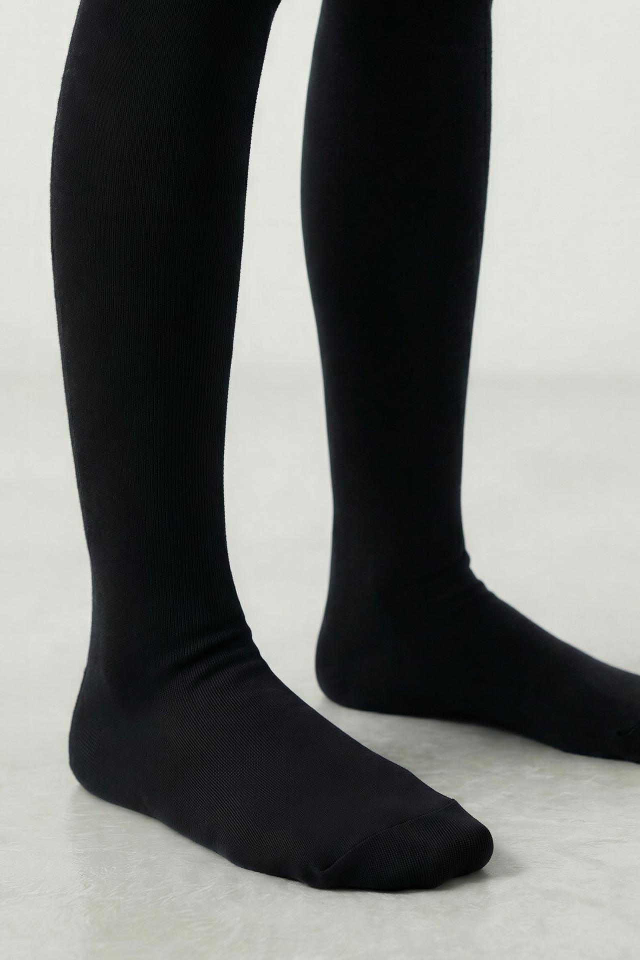 TWO-PACK OF PLAIN TIGHTS — Black