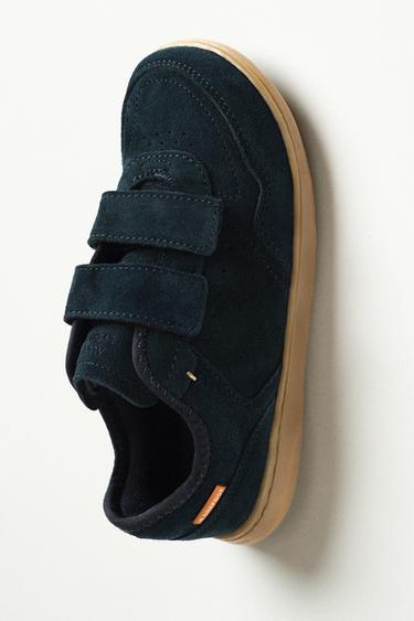 BAREFOOT SPLIT SUEDE TRAINERS - Navy Blue by Zara