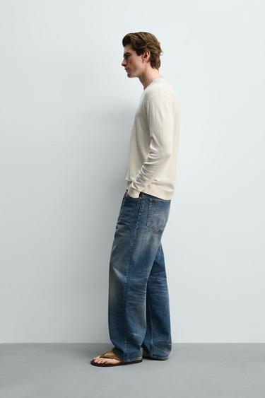 PULL EN MAILLE MÉLANGÉE VISCOSE - Blanc cassé de Zara - Image 3