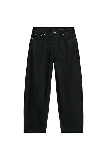 Zara ZW COLLECTION BARREL HIGH WAIST JEANS - Black