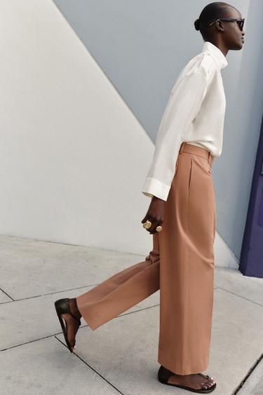 STRAIGHT TROUSERS WITH DARTS - Beige-pink by Zara - Image 2