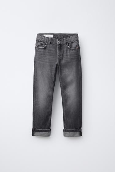 STRAIGHT-LEG JEANS - Mid-grey by Zara