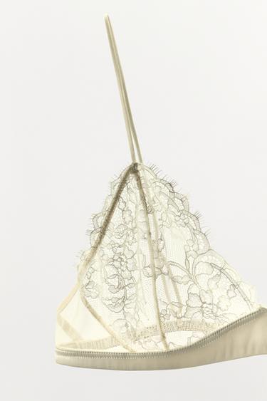 SOUTIEN-GORGE TRIANGLE EN DENTELLE - Écru de Zara - Image 13