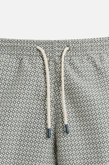 GEOMETRIC PRINT MID-LENGTH SWIMMING TRUNKS - Khaki by Zara - Image 2